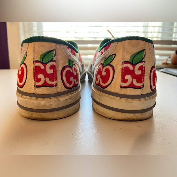 Gucci Tennis 1977 GG Apple Print Trainer Sneakers Size 10 / IT 40 - Picture 10 of 12